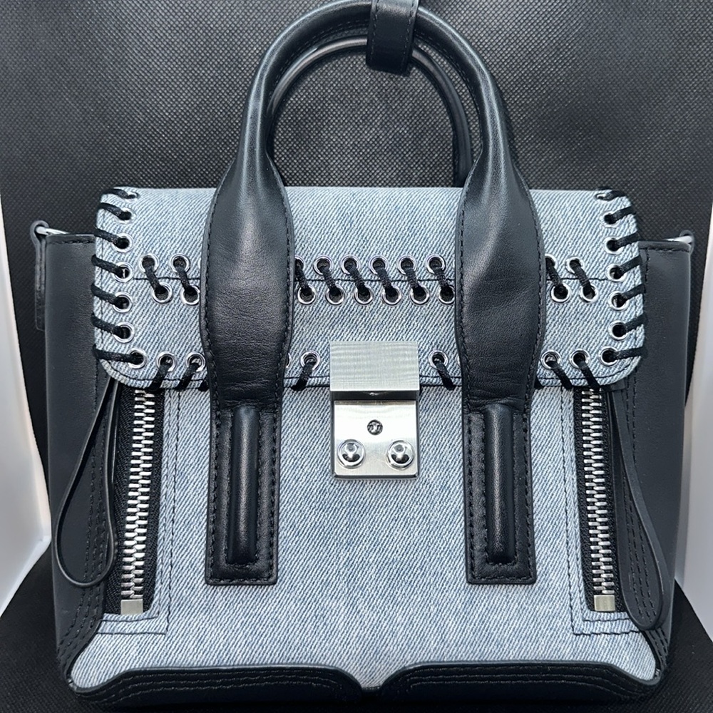 3.1 Phillip Lim Denim and Black Leather Pashli Mini Satchel - Picture 3 of 11